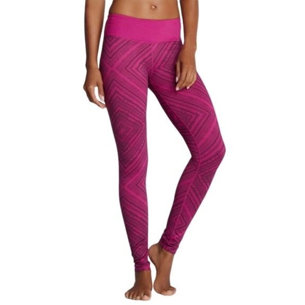 Fabletics Salar Womens Leggings In Magenta With Geometric Print Size S
